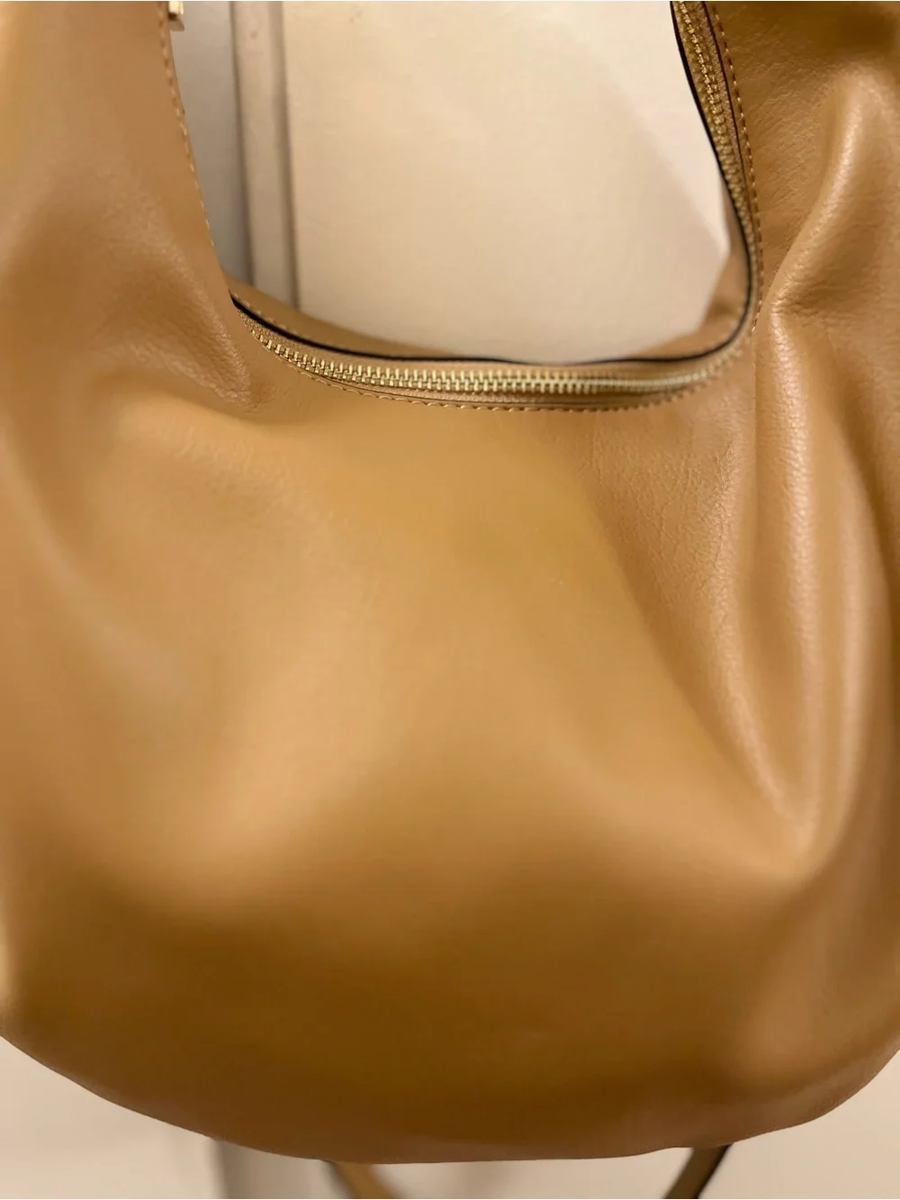 INC International Concepts Tan Convertible Hobo Bag with Gold Hardware-Like New